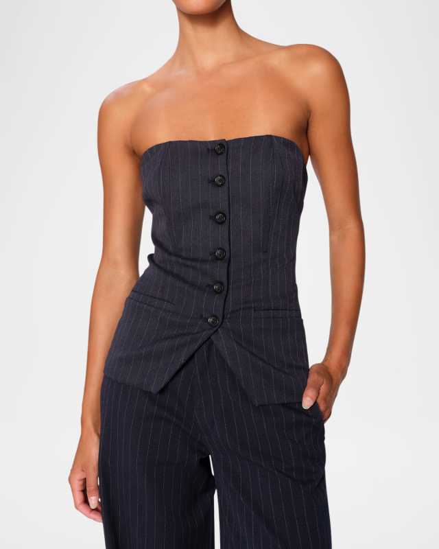 Pinstripe Bustier Top